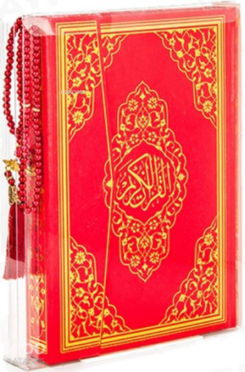 Kırmızı Mühürlü Rahle Boy Kuran-ı Kerim İnci Tesbih (kod:228K)
