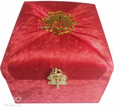 Mühürlü Cep Boy Kadife Sandıklı Mealli Kuran-ı Kerim Kırmızı (kod:M285K) - 1